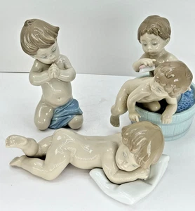 Lladro 3 Estatuillas 1998 España Bebés Baño Oración Porcelana #6407 #6496 #6411 - Imagen 1 de 17