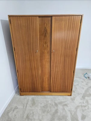 Vintage Uniflex Teak Double Door Wardrobe – Mid Century Modern  Retro - Image 1 of 4