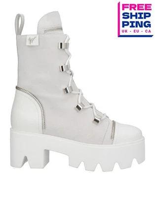 PVP €1200 GIUSEPPE ZANOTTI Botas de Combate de Cuero US9 UK6 EU39 Hechas en Italia Foto 1 de 4