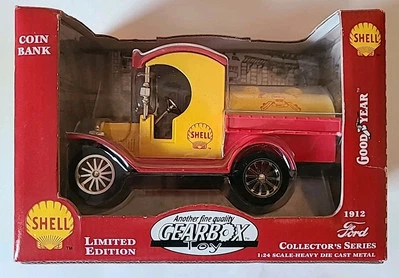 LE: Gearbox 1912 Ford Tanker Shell Motor Oil Company Toy Diecast Coin Bank NIB - Image 1 of 4