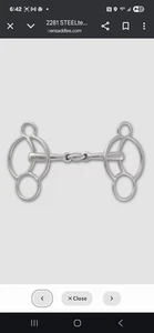 Stubben Steeltec EZ Control 3-Ring Gag size 5 1/4 - Picture 1 of 1