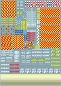 Décalcomanie à l'eau, format A4, pompier, sécurité routière, maquette, 1:43 - Imagen 1 de 1