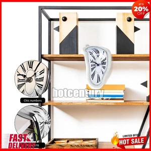 Melting Clock Deformation Clock Roman Number Gifts for Art Lovers (White) - Picture 1 of 9