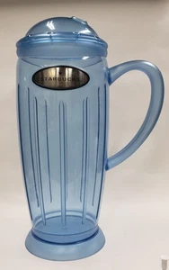 TAZA FRAPPUCCINO COHETE AZUL GIGANTE CAFÉ STARBUCKS RARA EXHIBICIÓN ENORME SIN PAJITA - Imagen 1 de 18