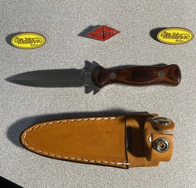 Hermoso cuchillo de bota de hoja fija vintage Western USA W75 Stamp M ver descripción Foto 1 de 4