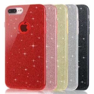 Funda trasera brillante brillante con brillo brillante para iPhone 7 XR 11 12 12 14 13 Pro - Imagen 1 de 22