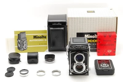 【MINT Case,Box】 Minolta Auto Cord III TLR 75mm F3.5 w/Case, Hood, from JAPAN K93 - Image 1 of 4