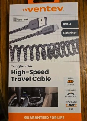 Ventev - High Speed Cable - iPhone - iPad - Helix Coiled 14 Inch Expandable  - Image 1 of 2