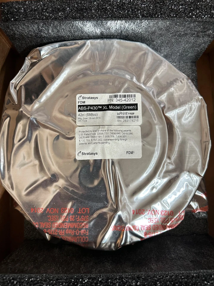 Stratasys 345-42012 ABS-P430 XL P430XL MODEL GREEN UPRINT FDM 42ci 688cc