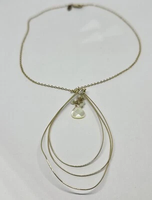 Gara Danielle 14K Gold Filled White Stone Wire Pendant 17" Necklace - Image 1 of 4