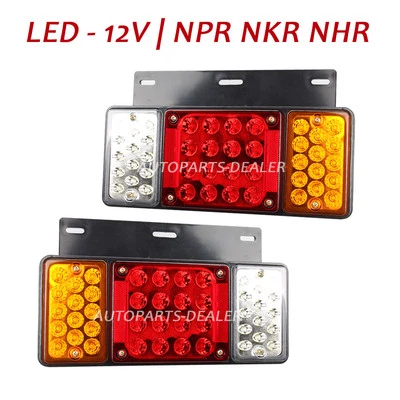 Rear Tail Light Fit Isuzu Elf Truck NPR NKR NHR Left + Right 12V 44 LED - Image 1 of 2