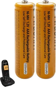 NI-MH AAA Rechargeable Battery 1.2V 550mah for Panasonic BT Cordless Phones - Picture 1 of 12