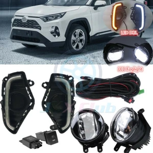 For Toyota RAV4 2019-2025 LED DRL Bumper Genuine Fog Lights w/ Cable Switch Set - Picture 1 of 11