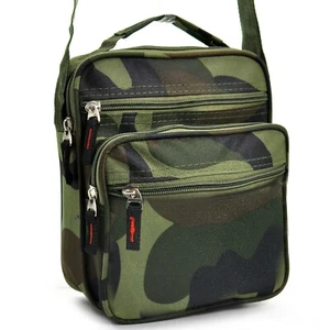 tracolla militare Borsello 5 tasche uomo mimetismo mimetico borsellino tessuto - Picture 1 of 5