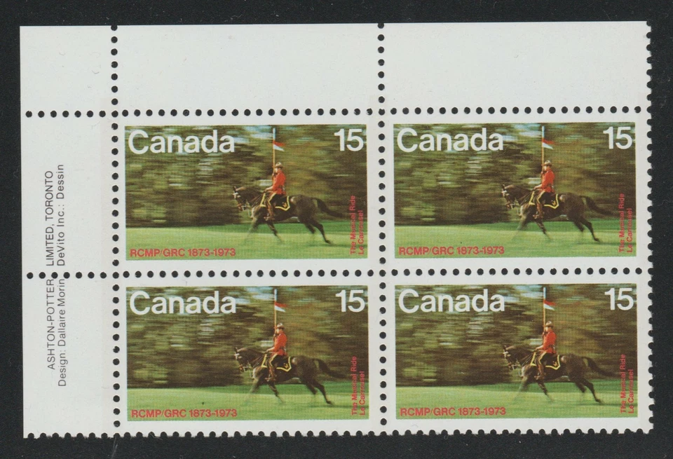 1973 Canada SC# 614 UL - R.C.M.P. Centenary - Plate Block M-NH Lot # 2518a - Image 1 of 1