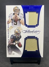 2016 Panini Flawless Dual Worn Jersey Saints Drew Brees Michael Thomas 8/10