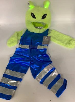 Pottery Barn Kids Alien Astronaut Light Up Green Costume Toddler 2T #404A - Image 1 of 4