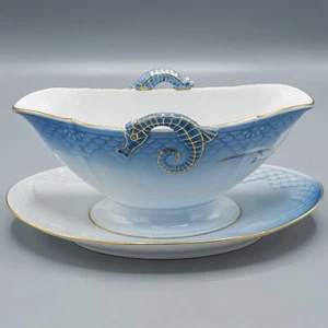 Bing & Grondahl B & G Seagull Gravy Sauce Boat Attached Underplate - 8 - Picture 1 of 9
