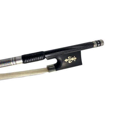 4/4 Violin Bow Carbon Fiber Braided Straight Pernambuco Level Natural Bow Hair - Image 1 of 4