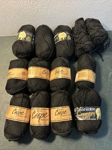 10 X Cleckheaton Country #4061 Black 100% Pure New Wool 8 Ply - Picture 1 of 6