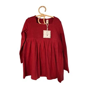 NUEVO CON ETIQUETAS Camisa Top Kate Quinn Rojo Rubí Manga Larga Cuello Cuadrado 7Y - Imagen 1 de 3
