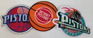 3 Stk. Detroit Pistons verschiedene bestickte Aufnäher verschiedene Größen 3" -3,5"? bügelbild - Bild 1 von 2