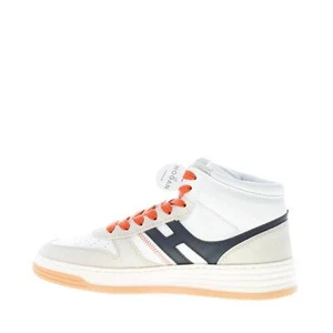 HOGAN scarpe uomo Sneaker alta H630 pelle bianco camoscio tortora - Foto 1 di 7