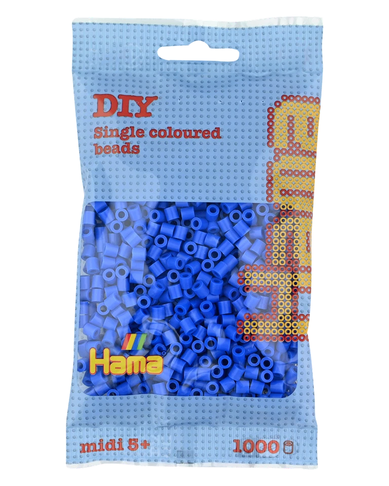 1000 Midi Bügelperlen - Hellblau 207-09 Ø 5 mm Hama Perlen Steckperlen Beads