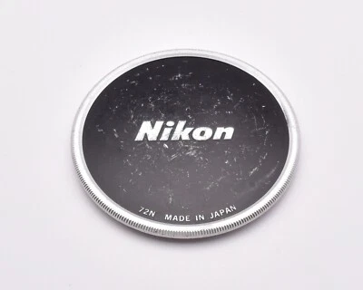 Genuine Nikon Black & Silver 72N 72mm Screw-In Front Lens Cap (#10653) - Image 1 of 2