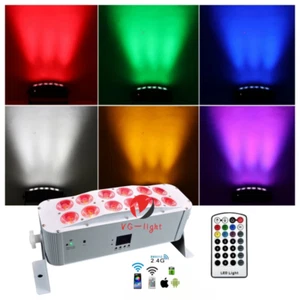 Wifi APP Wireless 2.4G 12x18w RGBWAUV Battery Par Light LED Par Can DJ Uplight - Picture 1 of 12