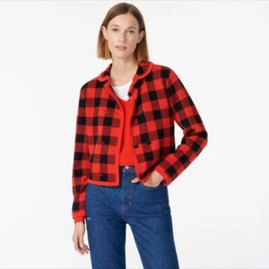 J Crew Suéter-Chaqueta Doble Pecho a Cuadros Buffalo - Imagen 1 de 6