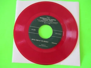 MONROVIA 1955 HIGH SCHOOL BAND CONCERT CHIOR 45 7" RED VINYL / PRIVATE PRESS - Imagen 1 de 2