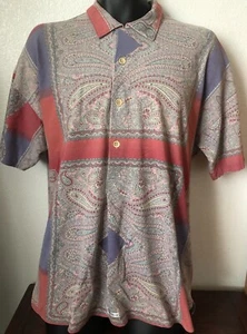 Vtg.CP Company Massimo Osti Peace Floral Elegant Mens Made In Italy Rare Polo XL - Picture 1 of 18