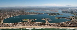 Mission Beach And Mission Bay Aerial Panorama San Diego Picture  Poster - Picture 1 of 1