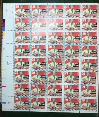 2723A 29c Hank Williams Perforation ERROR Scarce Full Mint NH Sheet - Image 1 of 4