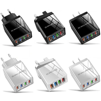 4 Port Fast Quick Charge QC 3.0 USB Hub Wall Home Charger Power Adapter US UK EU - Image 1 of 4