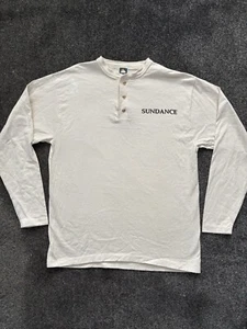 Vintage Anvil Cotton Deluxe Sundance Top Mens Large Off White Beige made in USA - Picture 1 of 11