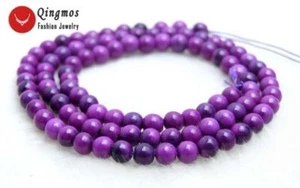"Cuentas redondas de sugilita natural púrpura de 4 mm para hacer joyas hebras sueltas de 15""" - Imagen 1 de 10