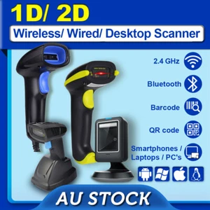 1D 2D Bluetooth/ Wireless/ USB Barcode Scanner QR Codes for Windows IOS Android - Picture 1 of 18