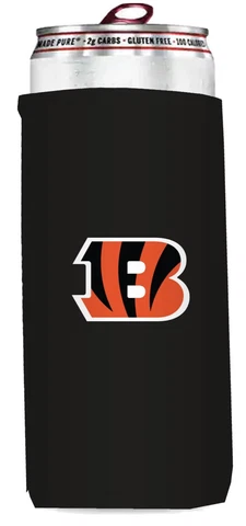 Cincinatti Bengals Slim Can Cooler Koozie Black New Cover