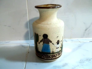 Vintage Mexico Art Pottery Vase, Signed CP, Handpainted - Picture 1 of 5