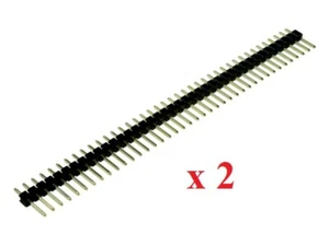 40-pin 2.54mm Single Row Straight Male Pin Header Strip - IDC 1x40 - 2 PCS [UK] - Picture 1 of 1