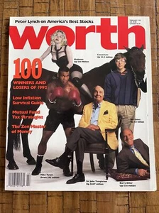 Worth Magazine Feb 1993 Madonna Tyson Gates Stocks - Very Rare - Picture 1 of 8