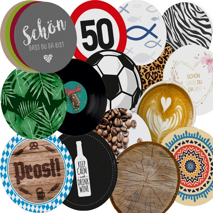 itenga 40x Bierdeckel Untersetzer rund 10,7cm Pappkarton ökologisch biologisch a