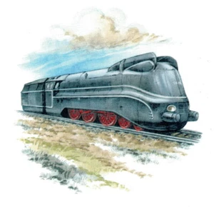 Decals - DC-0327 - Einbrenndekore für Keramik / Porzellan - 2 x Lokomotive - Bild 1 von 1
