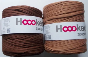 0,08 Euro/m - 2 x Hoooked Zpagetti Textilgarn, zweierlei braun, 120m / Rolle - Bild 1 von 1