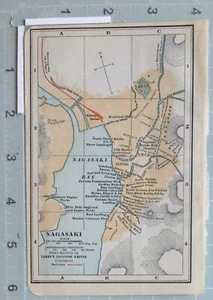 1914 JAPAN JAPANESE MAP NAGASAKI RAILROADS TELEGRAPH OFFICE DOCKYARD THEATRE - Picture 1 of 2