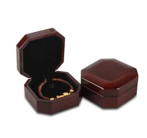 Solid Wood Engagement Boxes Jewelry Storage Case Bracelets Box - Picture 1 of 7