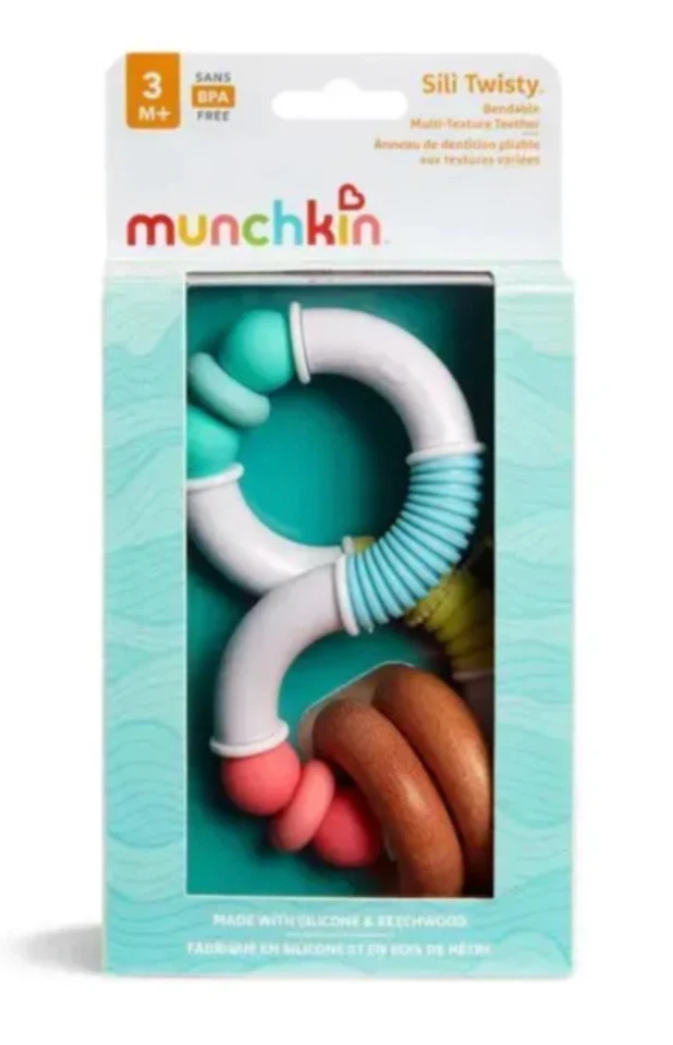 Munchkin Sili Twisti Figure 8 Rattle & Teething Toy - New In Box - Image 1 of 4