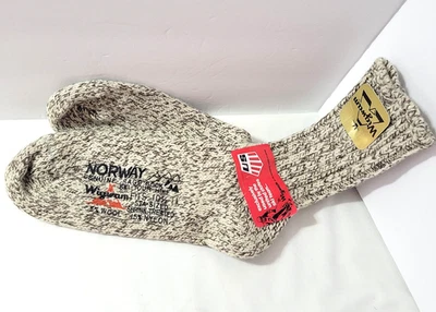 Винтажные норвежские тряпичные носки вигвам шерстяная смесь размер 10,5–11 для пеших прогулок на лыжах сделано в США новые из старых запасов - Изображение 1 из 4